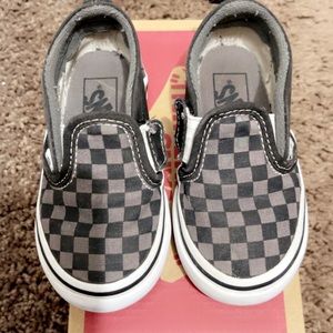 Vans checkers slip on